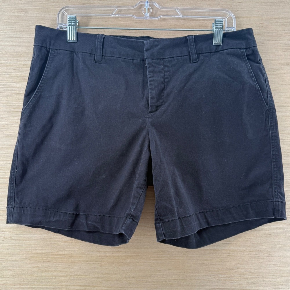 Market and Spruce Womens Black Chino Shorts Size 12 Regular Fit Cotton Essential